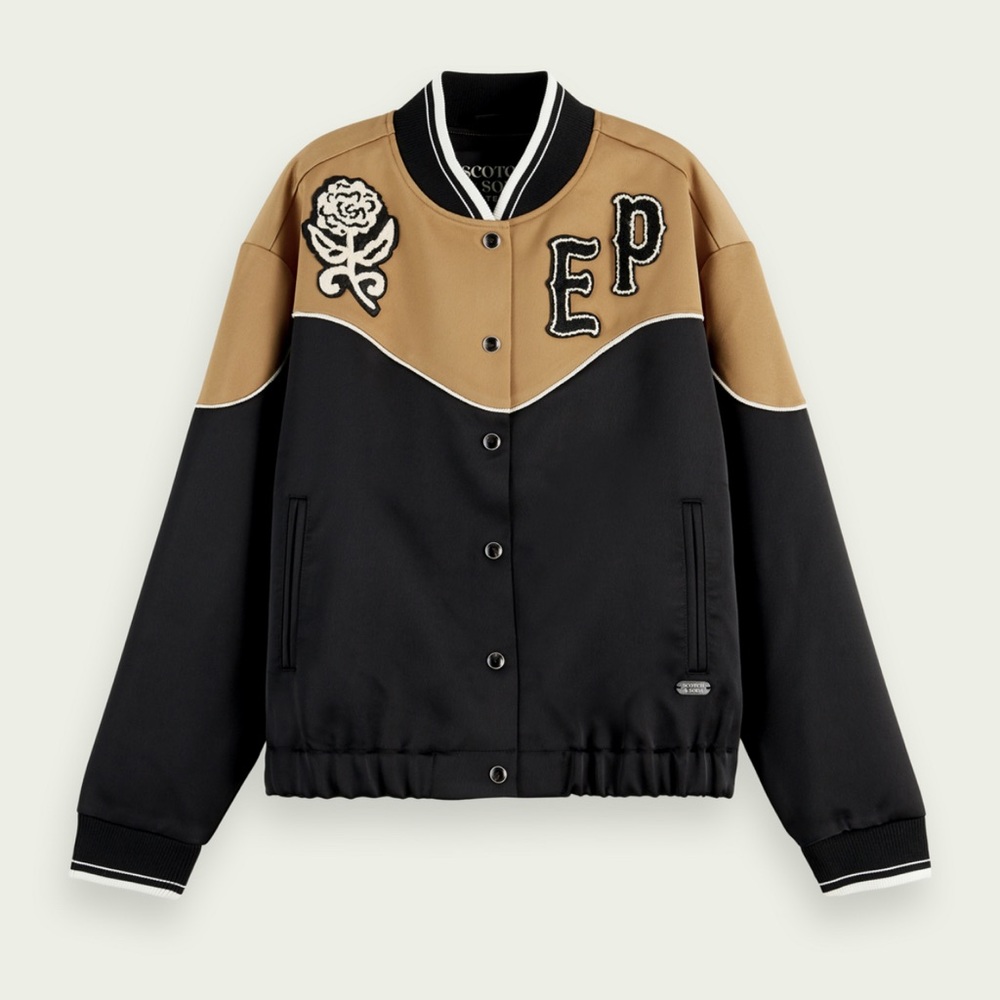 Gold, black & White S&S bomber jacket